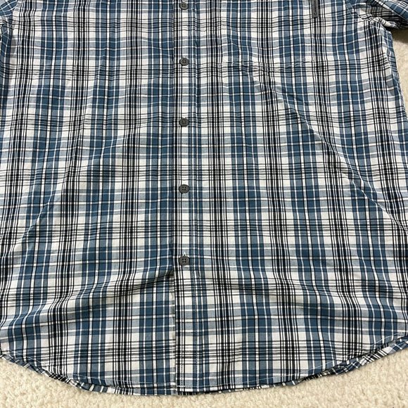 Wolverine Shirt Mens XL Short Sleeve Button Up Plaid Blue - Picture 2 of 9